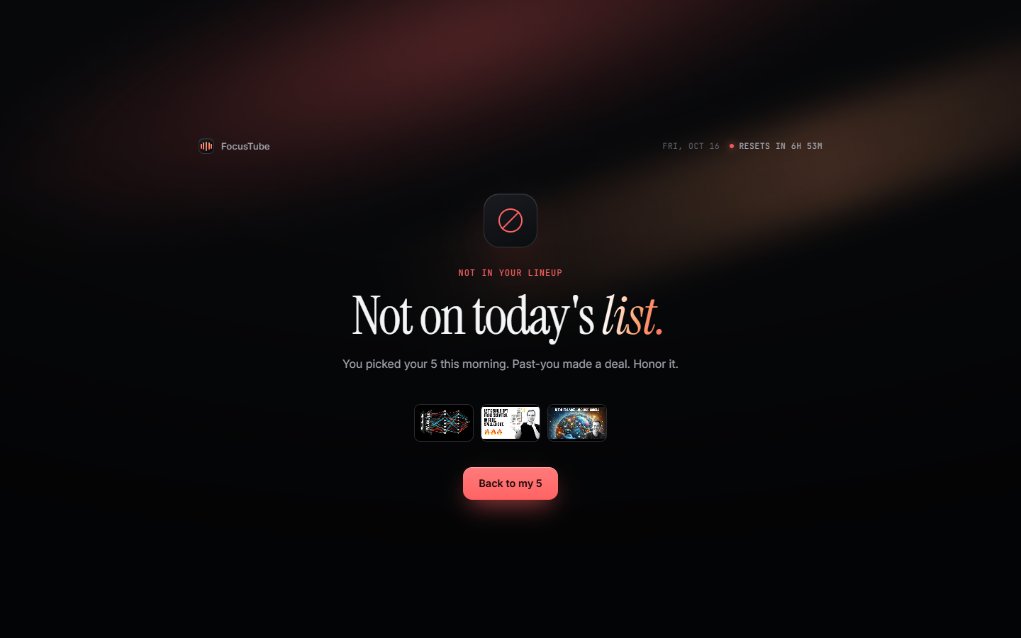 Off-list video blocked